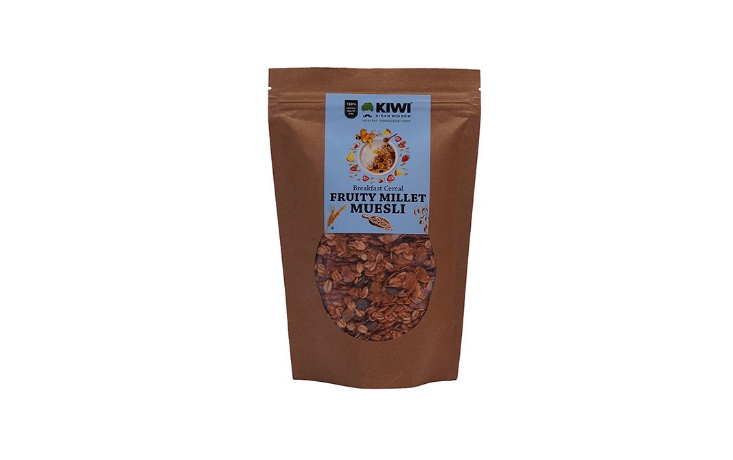 Kiwi Kisan Window Breakfast Cereal Fruity Millet Muesli   Pack  300 grams